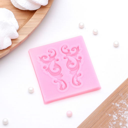 Молд Доляна «Лепнина», силикон, 5×5.5 см, цвет розовый