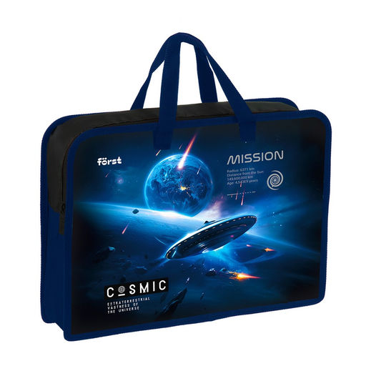 Папка на молнии с ручками А4 F?rst "Cosmic" ширина 75мм (FT-HB-750514) пластик