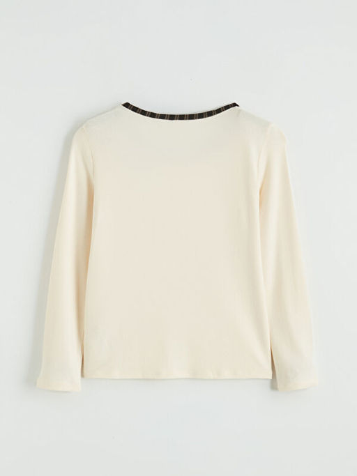 Fiyonk Detayl? Bisiklet Yaka K?z ?ocuk Ti??rt