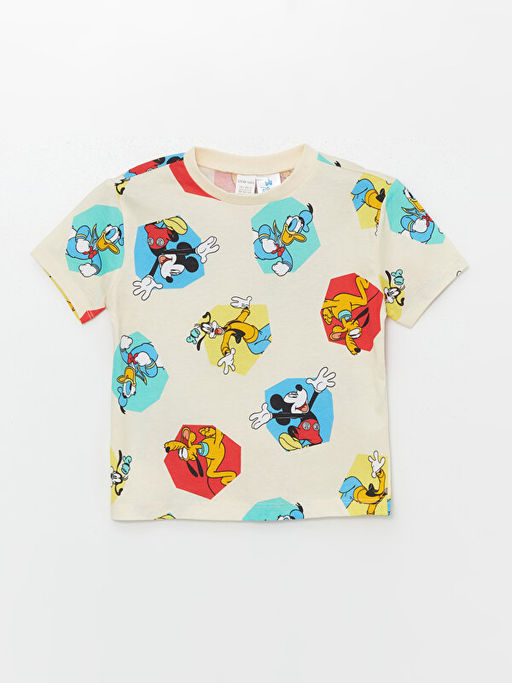 Bisiklet Yaka Mickey Mouse Bask?l? Erkek Bebek ?ortlu Pijama Tak?m? - Waikiki фото 2