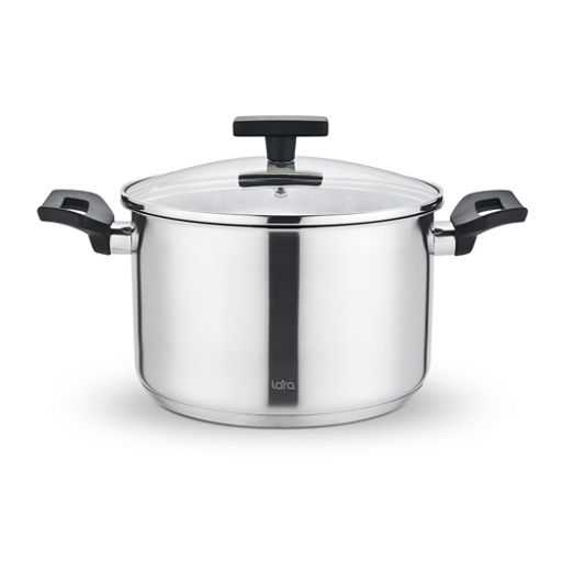 Кастрюля 6.5 л Веста LR02-250 24x14,5см (нерж) капсулированное индукционное дно, стекл. крышка /LARA/