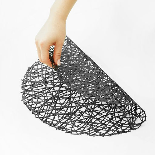 Набор салфеток сервировочных на стол Доляна Паутинка, d=38 см, 4 шт, цвет чёрный  фото 7