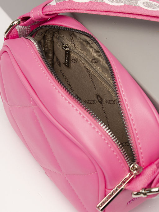 LACCOMA сумка Доминика-Ф826-ярко-розовый эко кожа хлопок  фото 4