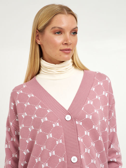 кардиган женский розовый с пуговицами и с принтом - Glenfield фото 6