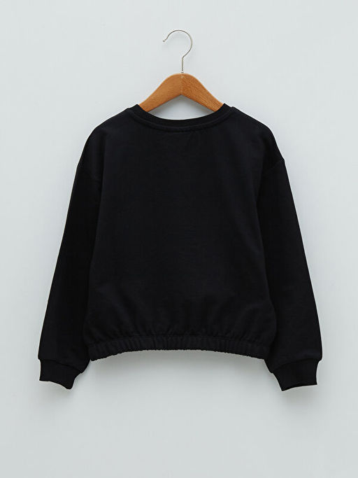 Bisiklet Yaka BT21 Bask?l? Uzun Kollu K?z ?ocuk Sweatshirt - Waikiki фото 2