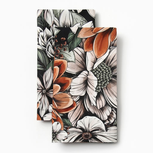 Салфетки сервировочные на стол «Этель» Meadow flower, 40×40 см, с декоративными кольцами, набор 2 шт.