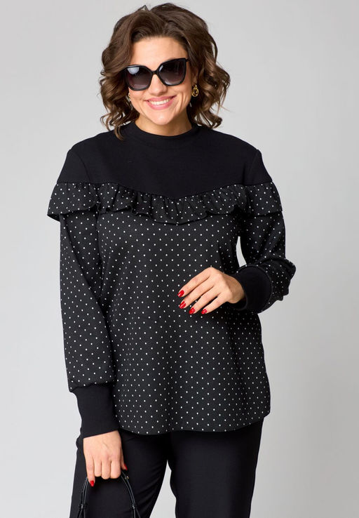 Блуза EVA GRANT 214-1 принт горох