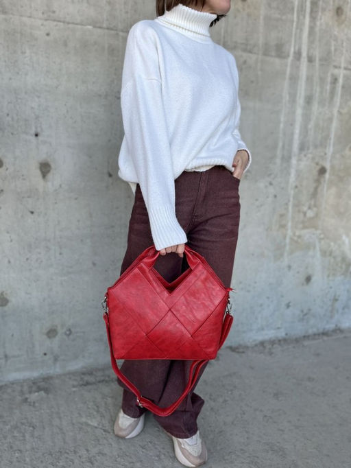 Женская сумка из эко кожи 0025 Красный - Sergio valentini фото 6