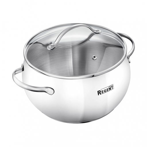Кастрюля зерк. полировка со стек. кр. 3,6л, 20*12 см Linea APPLE B нерж. арт. 93-B-3