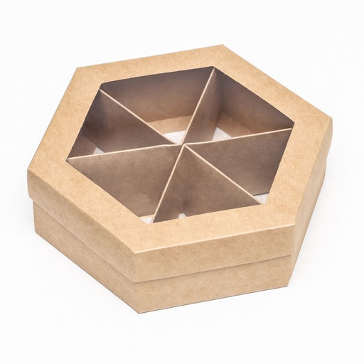 Цена за 5 шт. Коробка под сухофрукты менажница 18,5 х 18,5 х 5,5 см - UPAK LAND фото 2