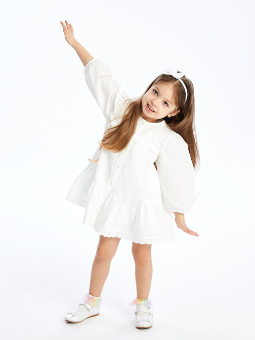 Bisiklet Yaka Basic K?z Bebek Elbise