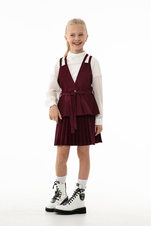 Молочная школьная блуза Mooriposh, модель 06132 фото 4