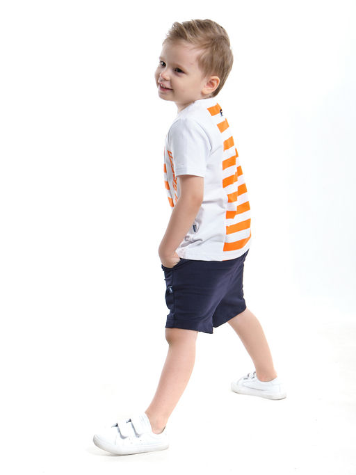 Комплект с шортами UD 6498/22-9846 оранж/полоса - Mini maxi фото 2