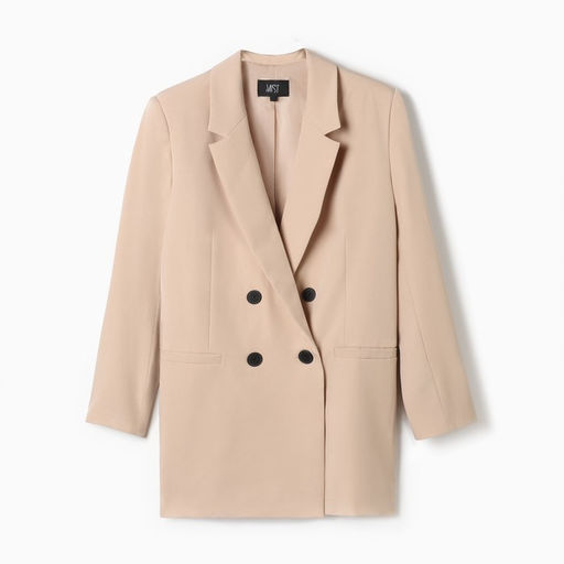 Пиджак женский двубортный MIST plus-size, размер 56, бежевый