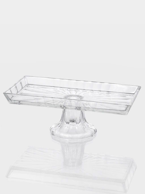 Блюдо «Шубница». 27.4×14×10 см, на ножке, стекло, прозрачная