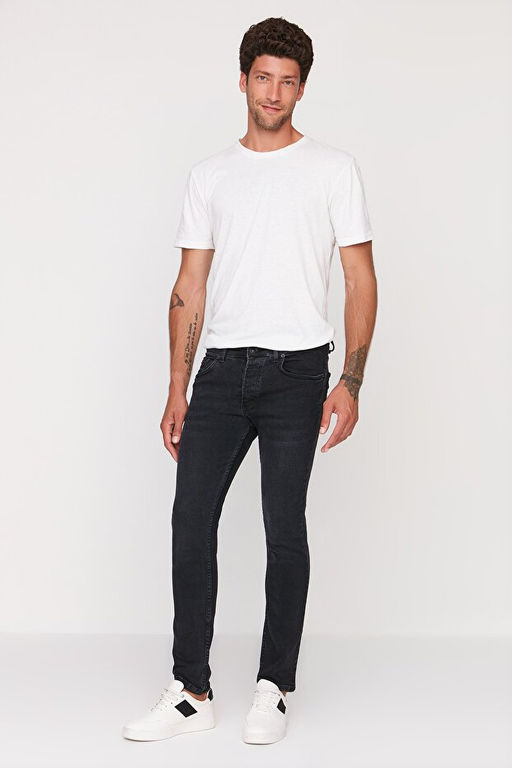 Siyah Smoke Skinny Fit Esnek Kuma_ Dar Kesim Jeans Kot Pantolon TMNAW23JE00047 - Trendyolmilla фото 2