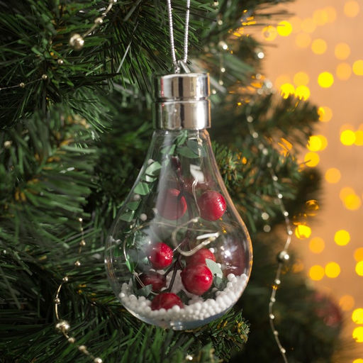 Ёлочный шар Ягоды, 5 LED, от батареек, свечение белое - Luazon lighting фото 2