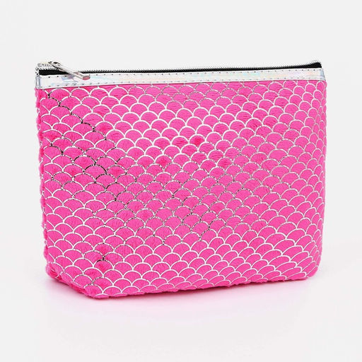 Набор простых косметичек 2 в 1, с ручкой, с принтом, малиновый