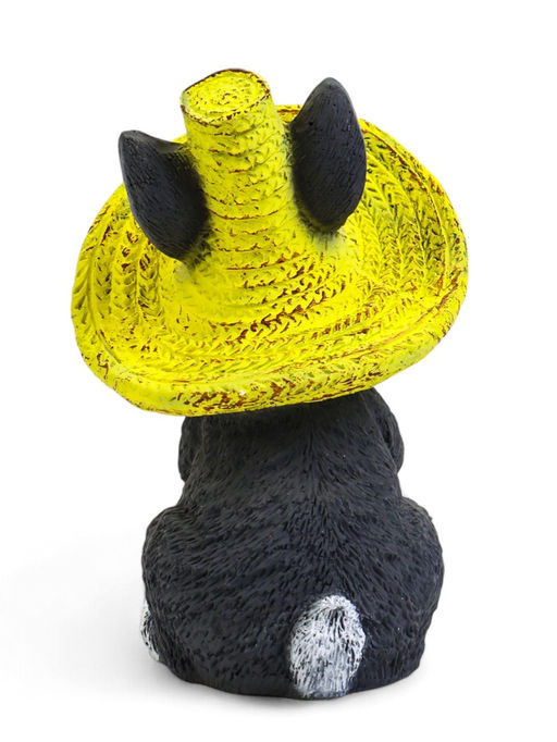 Садовая фигура из полистоуна Зайка в соломенной шляпе с бабочкой, 19?12?14 см, МИКС