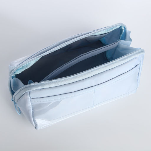 Косметичка на молнии, маленькая, с отделами, голубая - Simaland фото 3