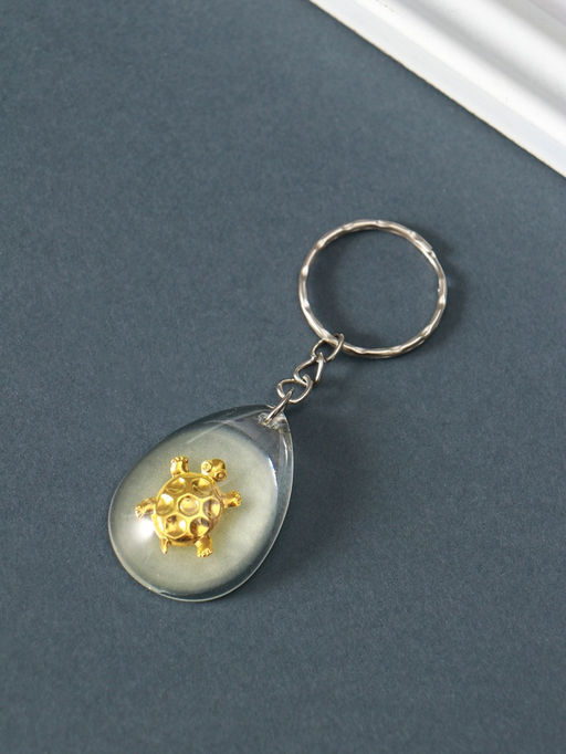 Цена за 12 шт. Брелок для ключей на кольце пластик «Черепашка в капле», 3.3×2.4×0.8 см