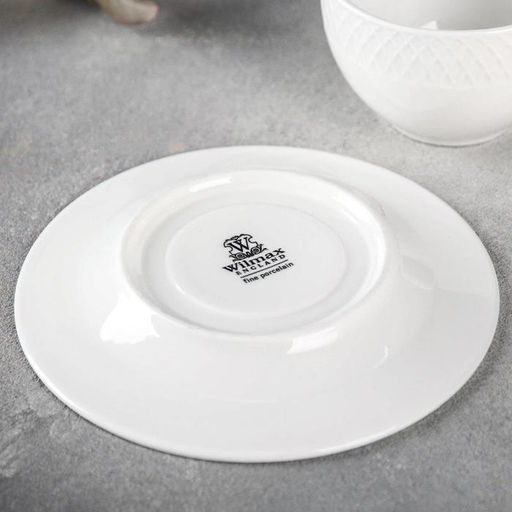 Цена за 6 шт. Кофейная пара фарфоровая Wilmax «Юлия Высоцкая», 2 предмета: чашка 150 мл, блюдце d=13 см, белая