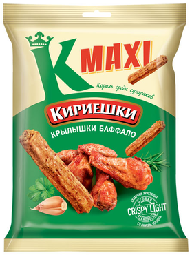 Цена за 5 шт.Кириешки Maxi, сухарики со вкусом крылышек Баффало, 60 г