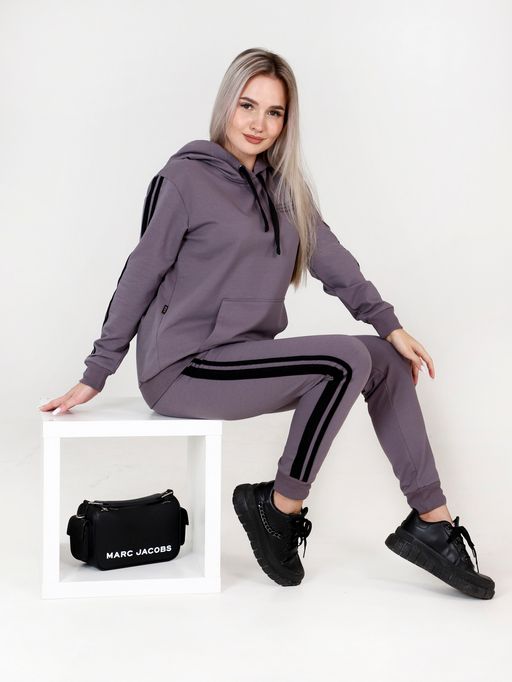 Костюм женский К-199 (футер с лайкрой) Серая