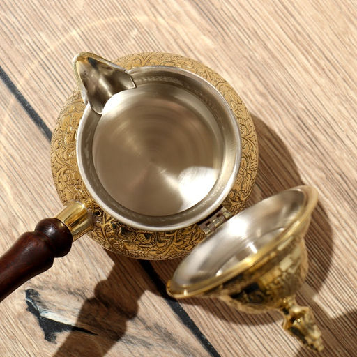 Турка с крышечкой 17х23х10 см, латунь, объем 375 мл