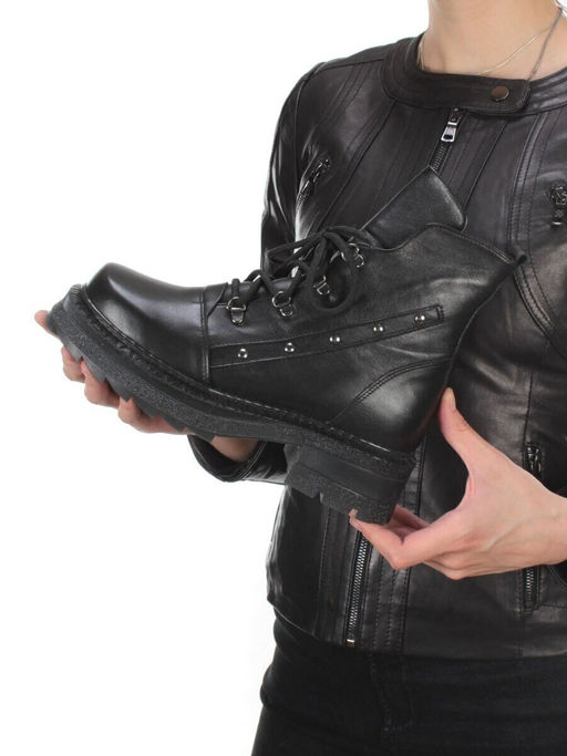 939 BLACK Ботинки зимние женские (натуральная кожа, натуральный мех)