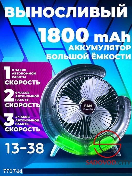Настольный вентилятор с подсветкой