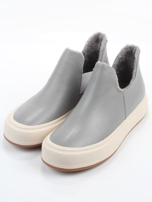 01-XKL24-069R GRAY/BLUE Ботинки демисезонные женские (натуральная кожа, байка)