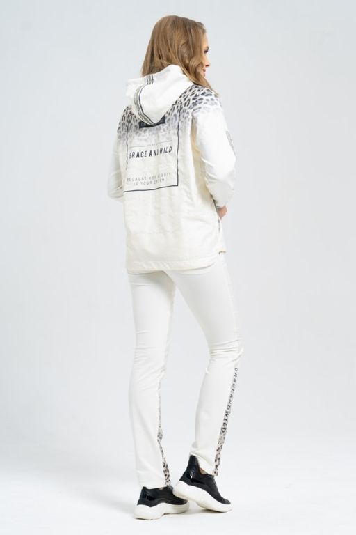 Толстовка из футера комбинированного с принтованной плащевой тканью - А+б коллекция фото 11