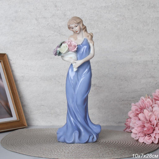 Статуэтка Дама с цветами 28 см / HP039 /уп 32/ - Галеонтрейд фото 4