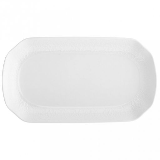 "Русь" Блюдо фарфоровое 310х171х38мм, белый, рельефный декор (Китай)