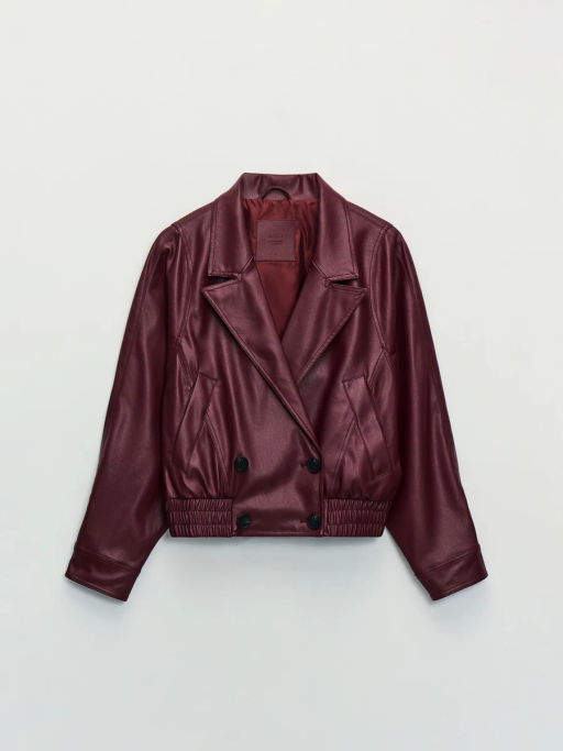 Куртка-бомбер из искусственной кожи с отложным воротником ZR2604102201-76 / Zarina  фото 9