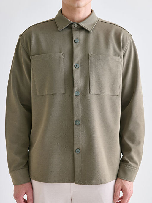 Regular Fit Uzun Kollu Erkek G?mlek Ceket