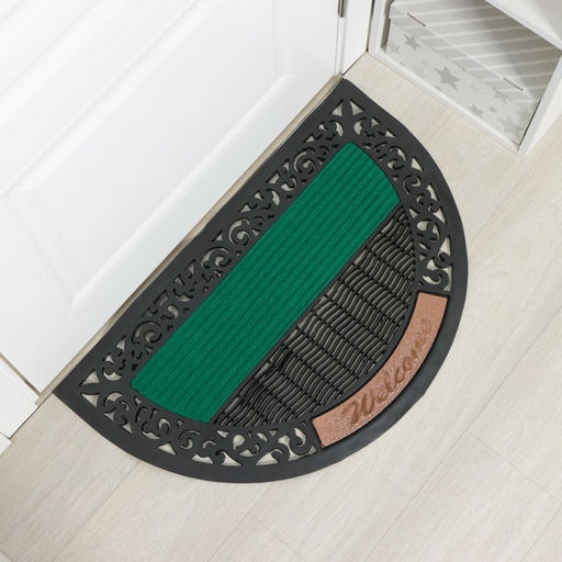 Коврик придверный Доляна Welcome, полукруглый, узор, 50×80 см, МИКС