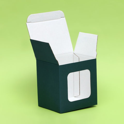 Цена за 10 шт. Коробка под кружку, с окном, изумрудная 12 х 9,5 х 12 см - Simaland фото 5