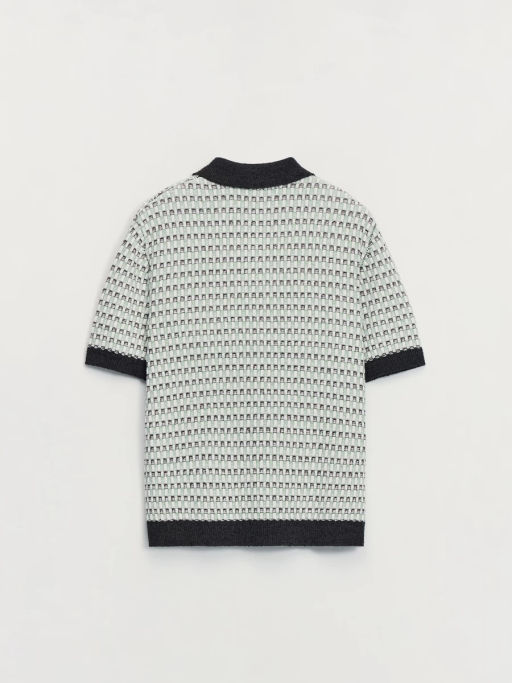 Вязаный джемпер поло с контрастным воротником / Zarina  фото 2