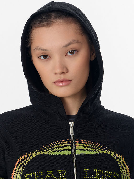 Толстовка женская черная с надписью Fear less - Mark formelle фото 7