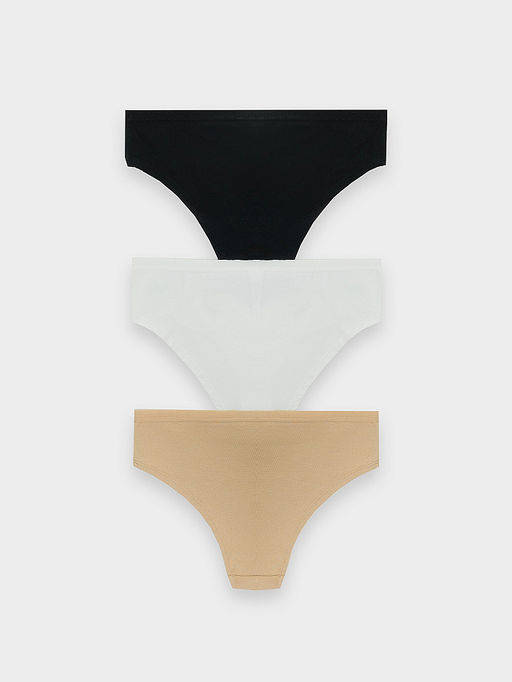 Трусики слипы Mark Formelle бежевый хлопок с эластаном набор 3 шт  фото 9