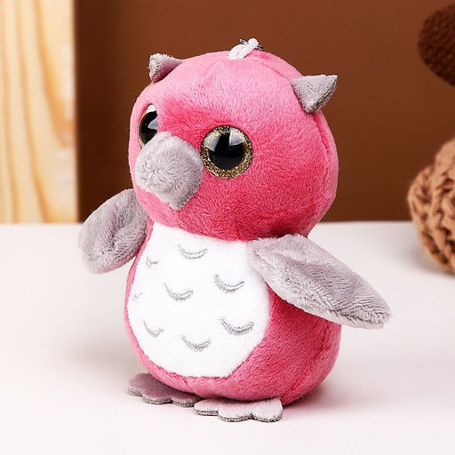 Мягкая игрушка Сова с серым клювиком, на брелоке, 10 см, цвета МИКС - Simaland фото 2