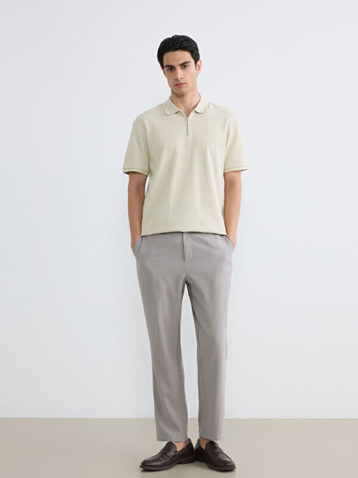 Polo Yaka Fitilli Erkek Triko Ti??rt