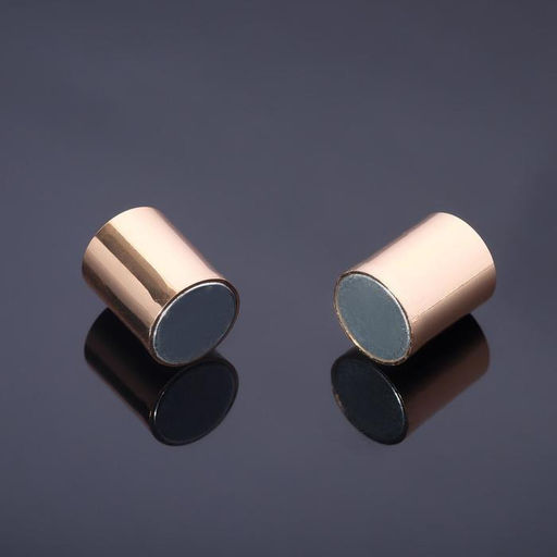 Замок-концевик магнитный, 3 шт. L=20 мм, внутренний d=8 мм, цвет золото