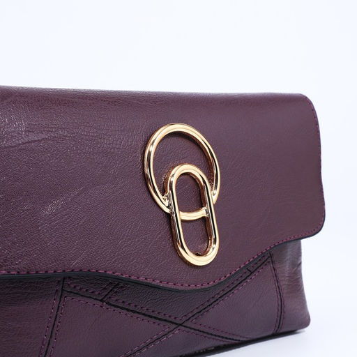 Сумка кросс-боди женская, длинный ремень, на магните, 24×6×14 см, фиолетовая