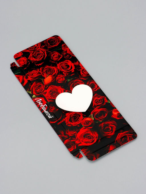 Цена за 5 шт. Подарочная коробка под плитку шоколада, с окном, «Сердце», 17.1×8×1.4 см