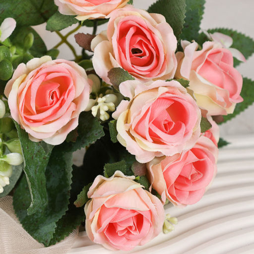 Цветок искусственный Букет роз 28 см / BR-28 /уп 1200/ (Бежевый) - Галеонтрейд фото 6