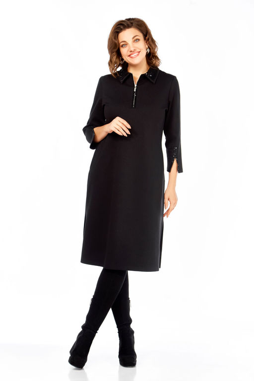 Платье Olga Style С971 черный-паетки