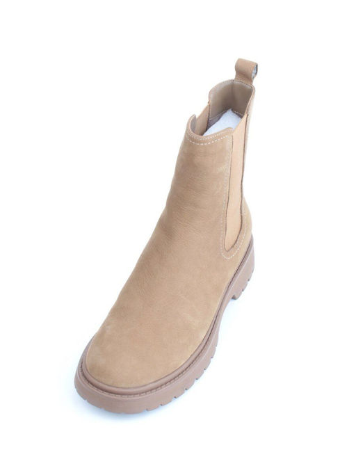 01-80158-G75-4 LT. BROWN Ботинки демисезонные женские (натуральная замша, байка) - Фабричный китай фото 4